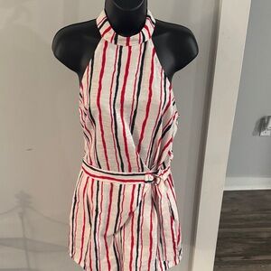 Jealous Tomato Red and Blue Striped Blouse
